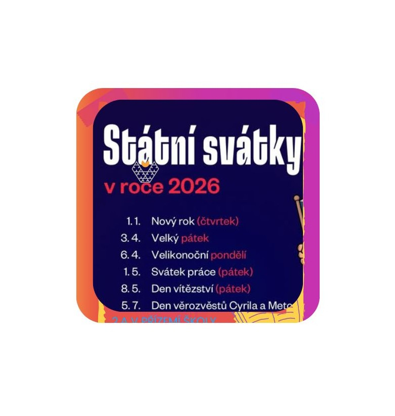 PŘEHLED STÁTNÍCH SVÁTKŮ 2026