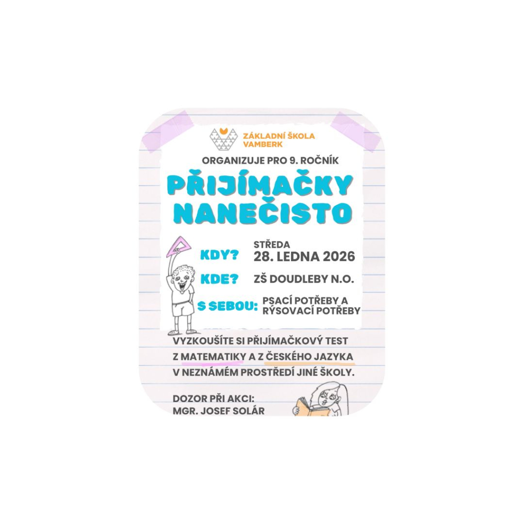 PŘIJÍMAČKY NANEČISTO PRO ŽÁKY 9.TŘÍDY