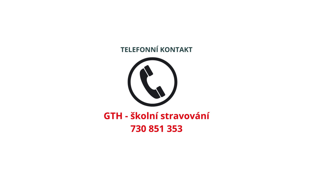 TELEFONNÍ KONTAKT DO ŠKOLNÍ JÍDELNY 