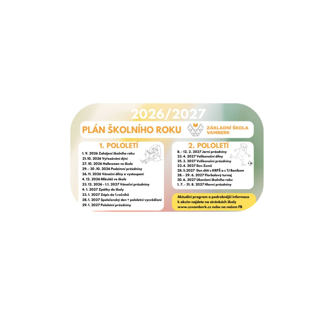 PLÁN ŠKOLNÍHO ROKU 2026-2027