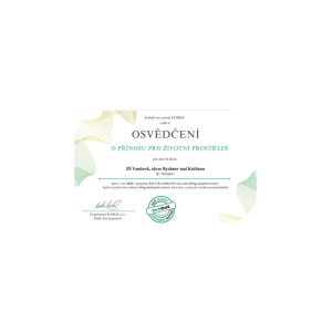 OSVĚDČENÍ PRO ŠKOLU - RECYKLOHRANÍ